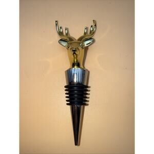 Wild Eye Designs Bottle Pourer Bottle Stopper Wine Pourer Deer Head Gold